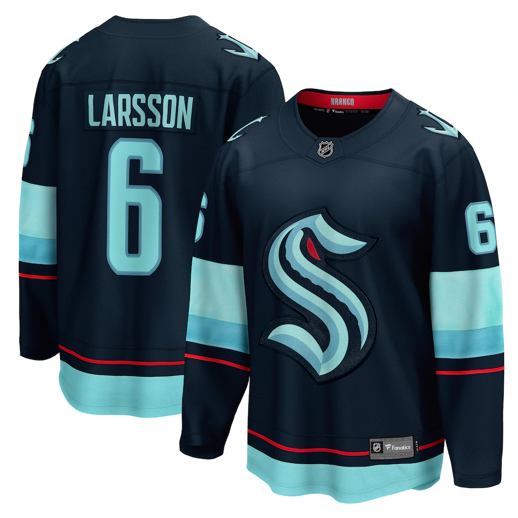 Men's Seattle Kraken Adam Larsson #6 Fanatics Deep Sea Blue Home Breakaway Player Jersey