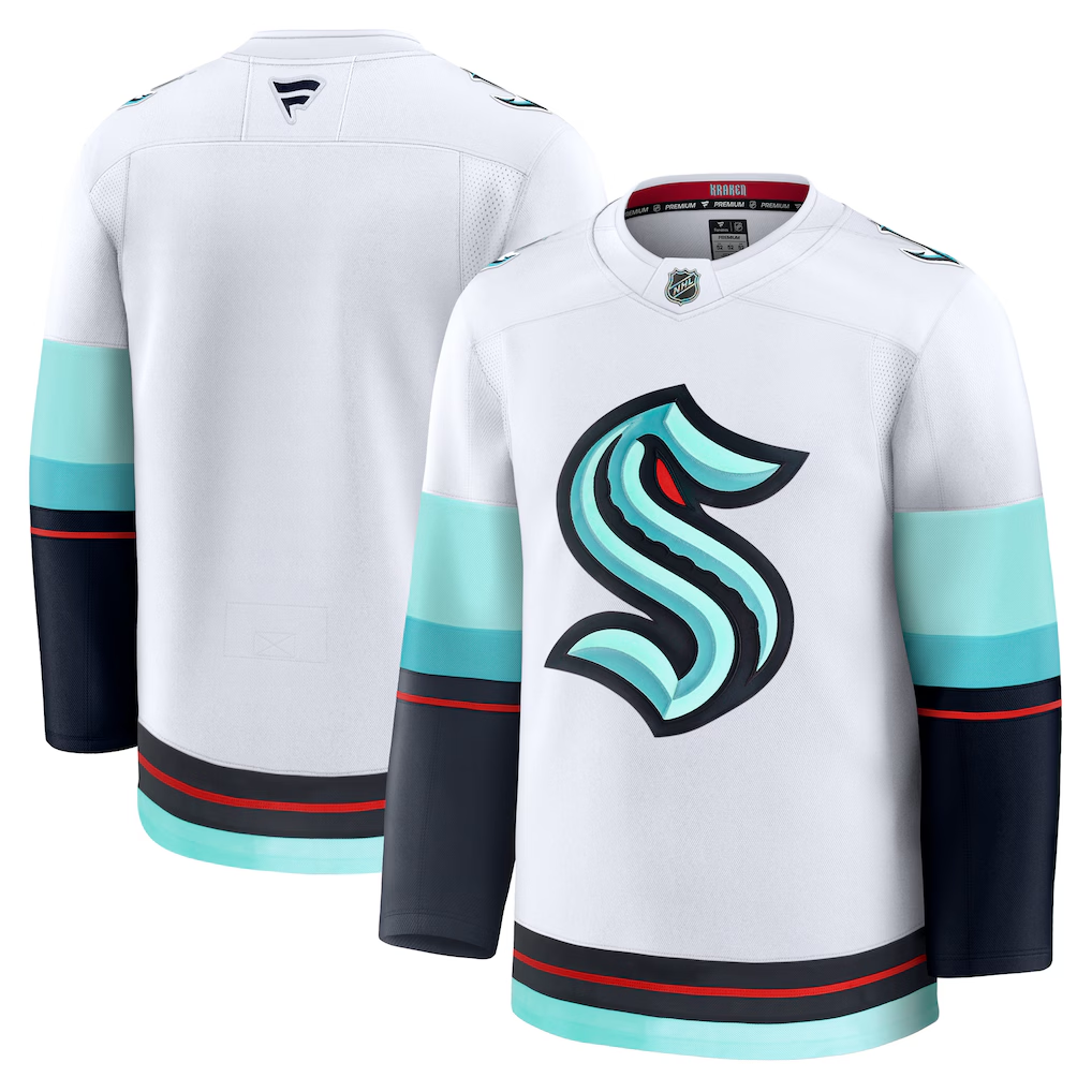 Men's Seattle Kraken Fanatics White Away Premium Blank Jersey