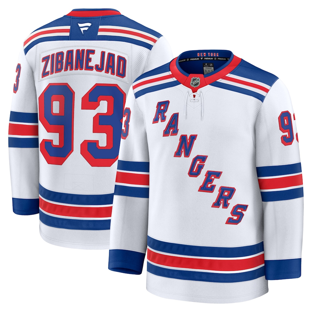 Men's New York Rangers Mika Zibanejad #93 Fanatics White Away Premium Jersey