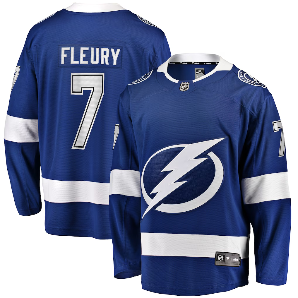 Men's Tampa Bay Lightning Haydn Fleury #7 Fanatics Blue Home Breakaway Player Jersey