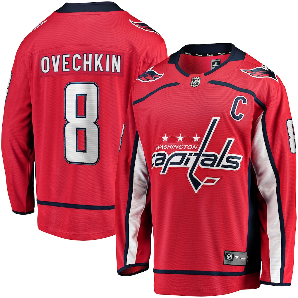 Men's Washington Capitals Alexander Ovechkin #8 Fanatics Red Captain Patch Home Breakaway Jersey
