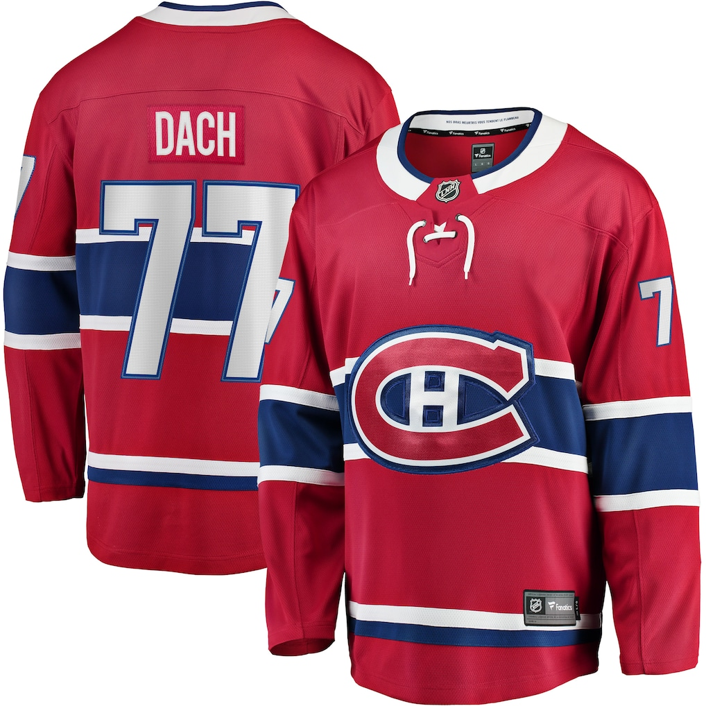 Men's Montreal Canadiens Kirby Dach #77 Fanatics Red Home Breakaway Player Jersey