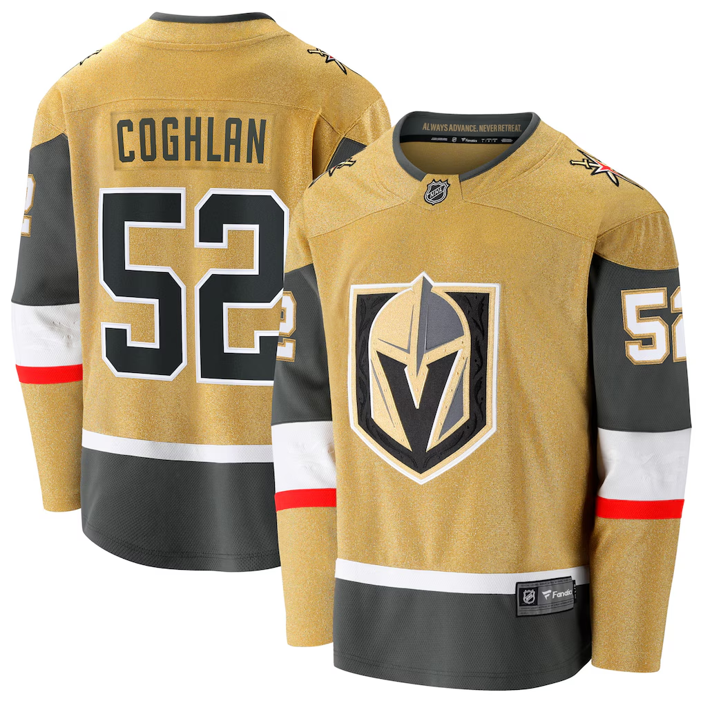 Men's Vegas Golden Knights Dylan Coghlan #52 Fanatics Gold Home Breakaway Jersey