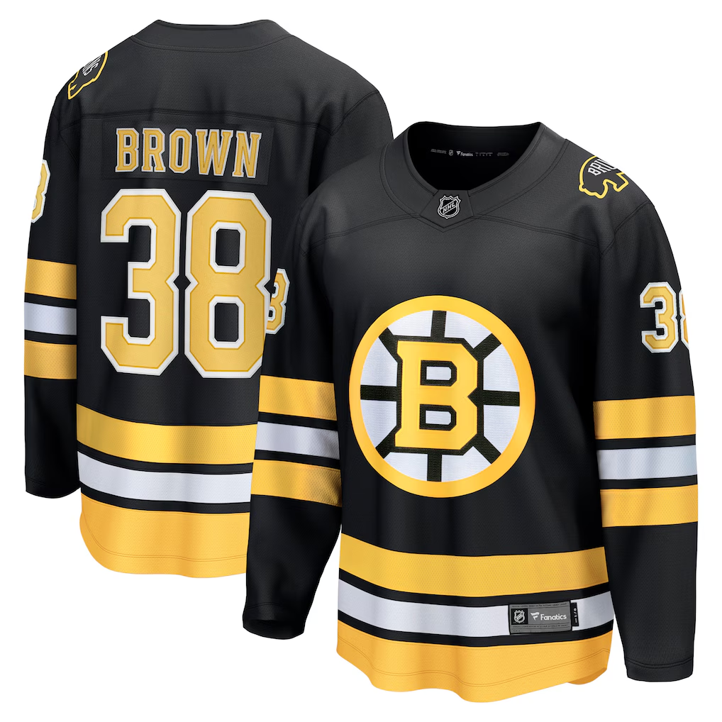 Men's Boston Bruins Patrick Brown #38 Fanatics Black Home Breakaway Player Jersey