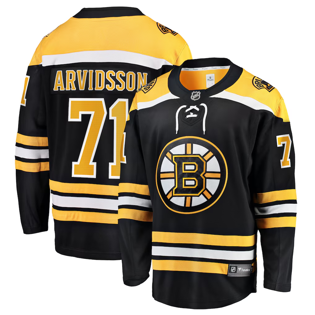Men's Boston Bruins Viktor Arvidsson #71 Fanatics Black Home Breakaway Jersey