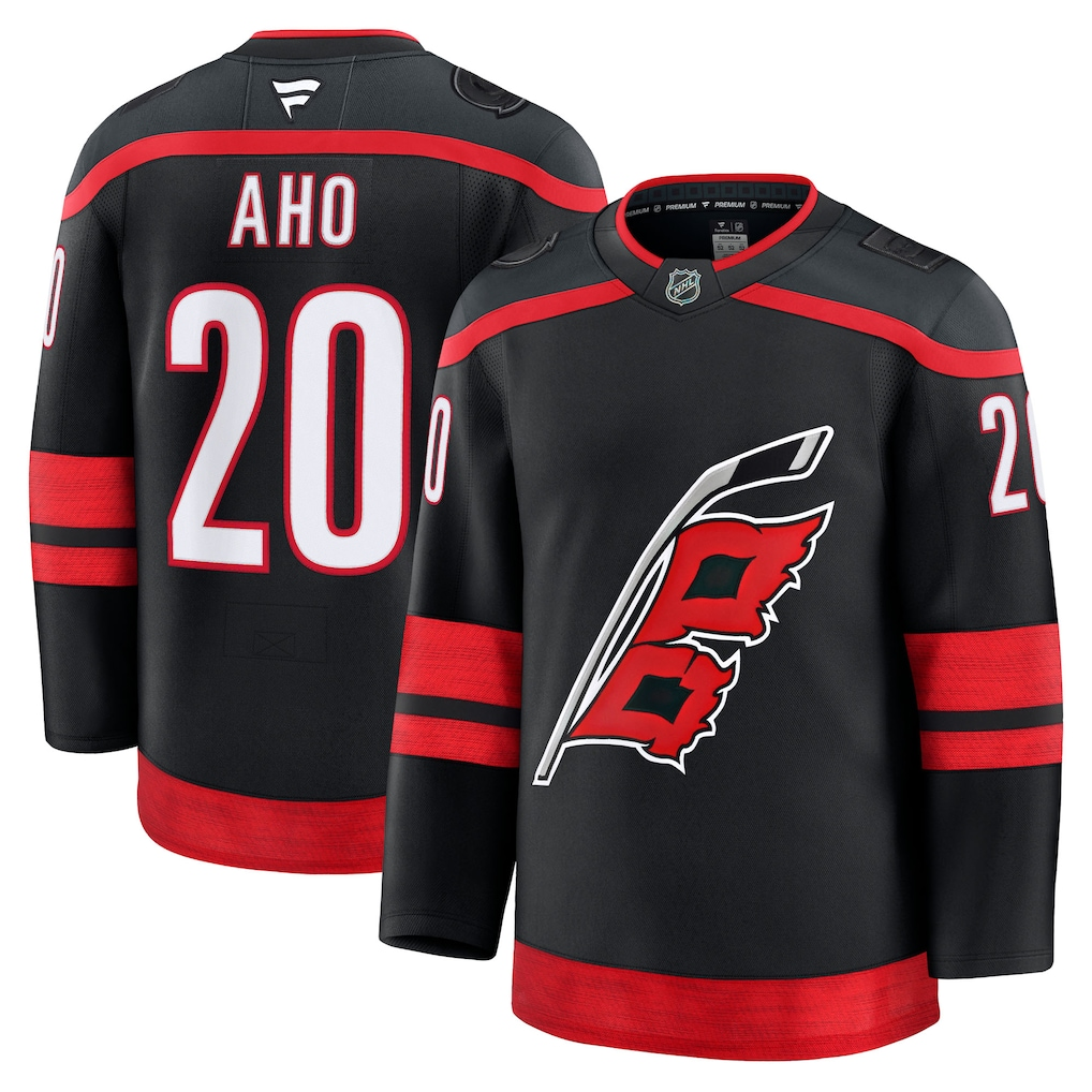Men's Carolina Hurricanes Sebastian Aho #20 Fanatics Black Home Premium Jersey