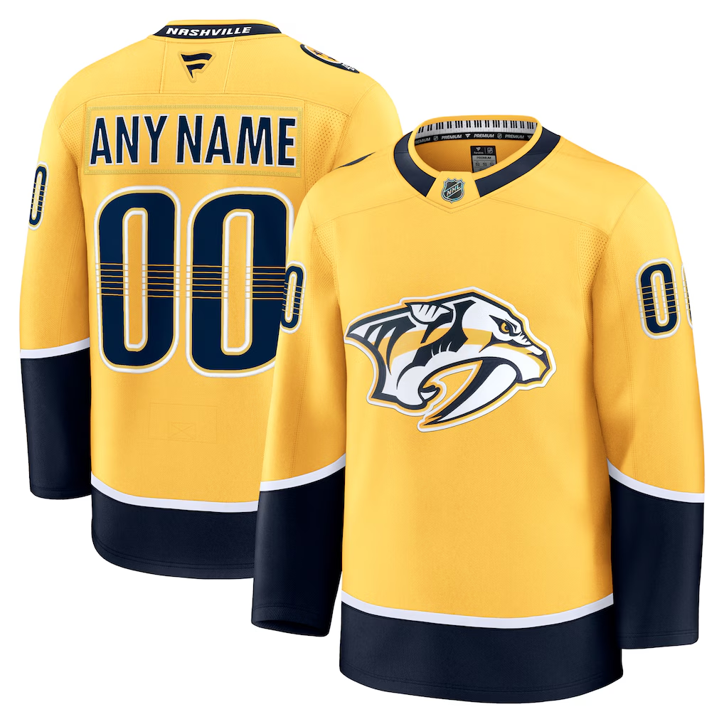 Men's Nashville Predators Fanatics Gold Home Premium Custom Jersey