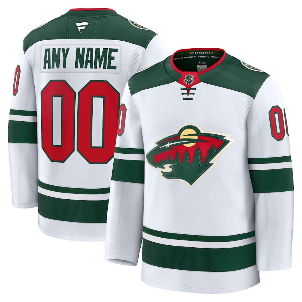 Men's Minnesota Wild Fanatics White Away Premium Custom Jersey