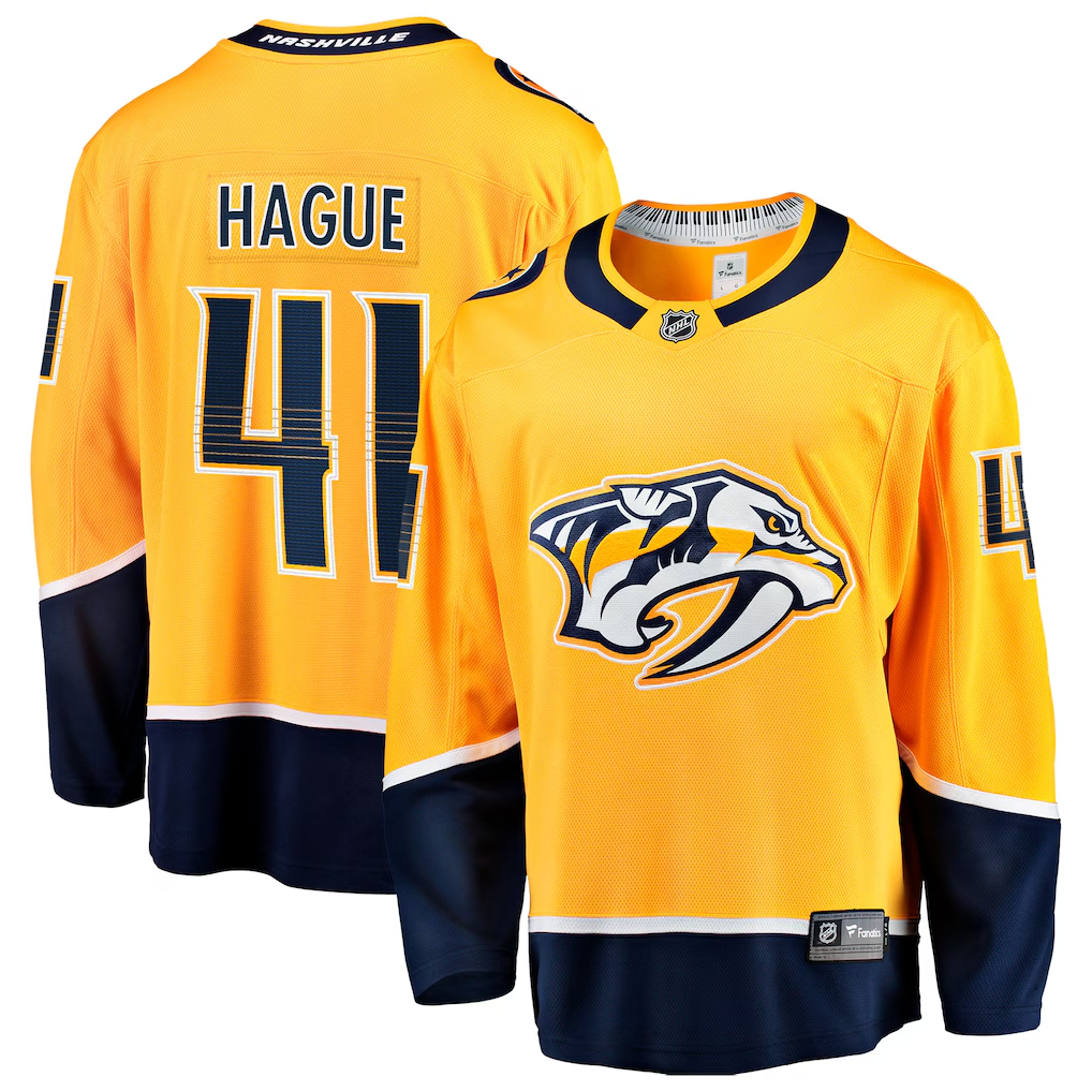 Men's Nashville Predators Nicolas Hague #41 Fanatics Gold Home Breakaway Jersey