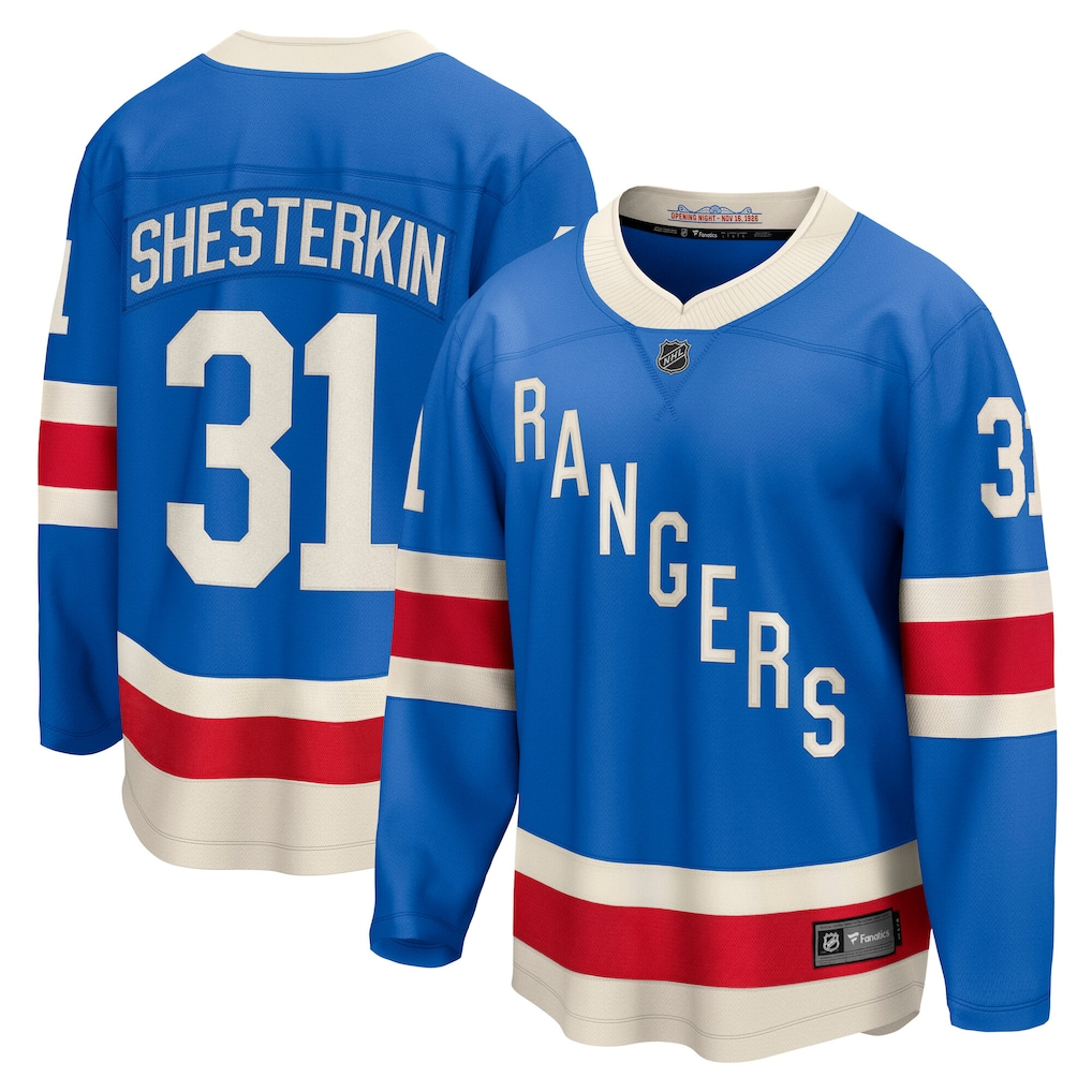 Men's New York Rangers Igor Shesterkin #31 Fanatics Blue Centennial Premium Player Jersey
