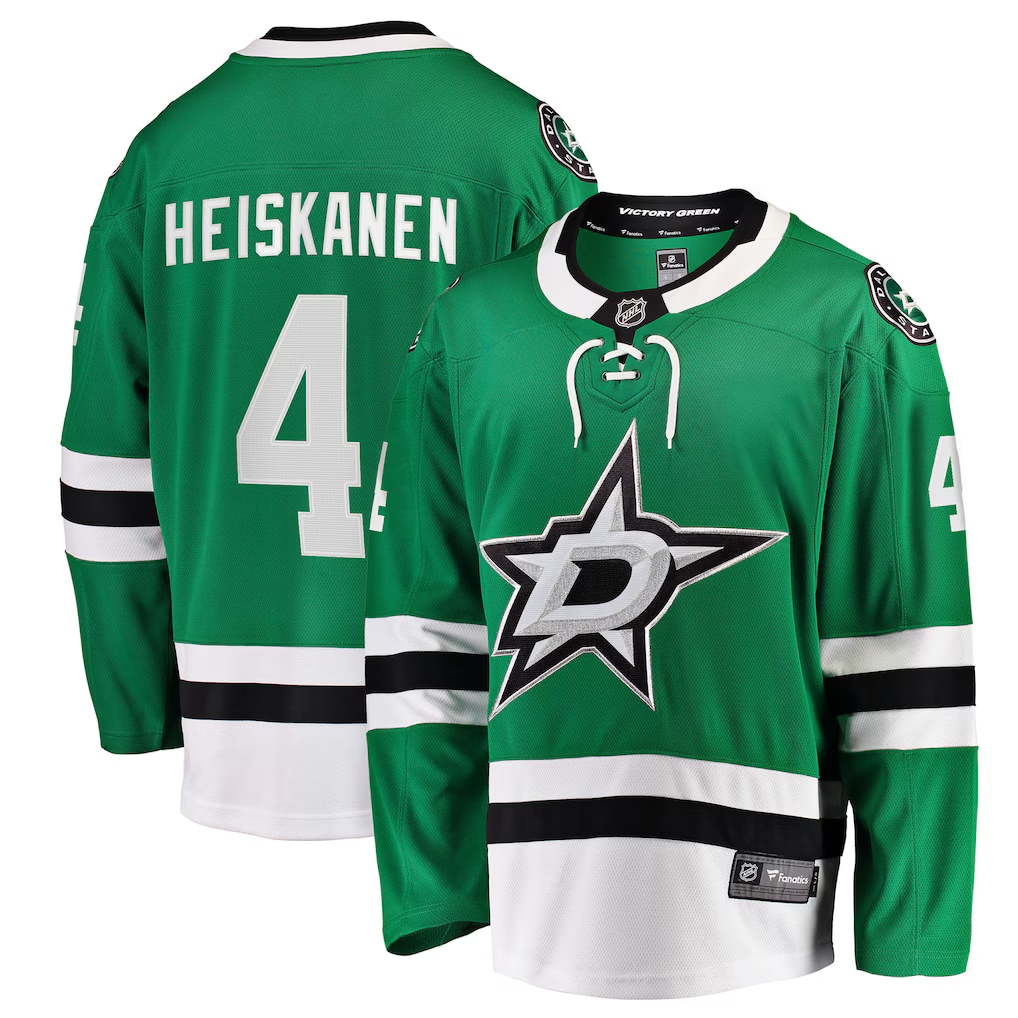 Men's Dallas Stars Miro Heiskanen #4 Fanatics Kelly Green Team Color Breakaway Player Jersey