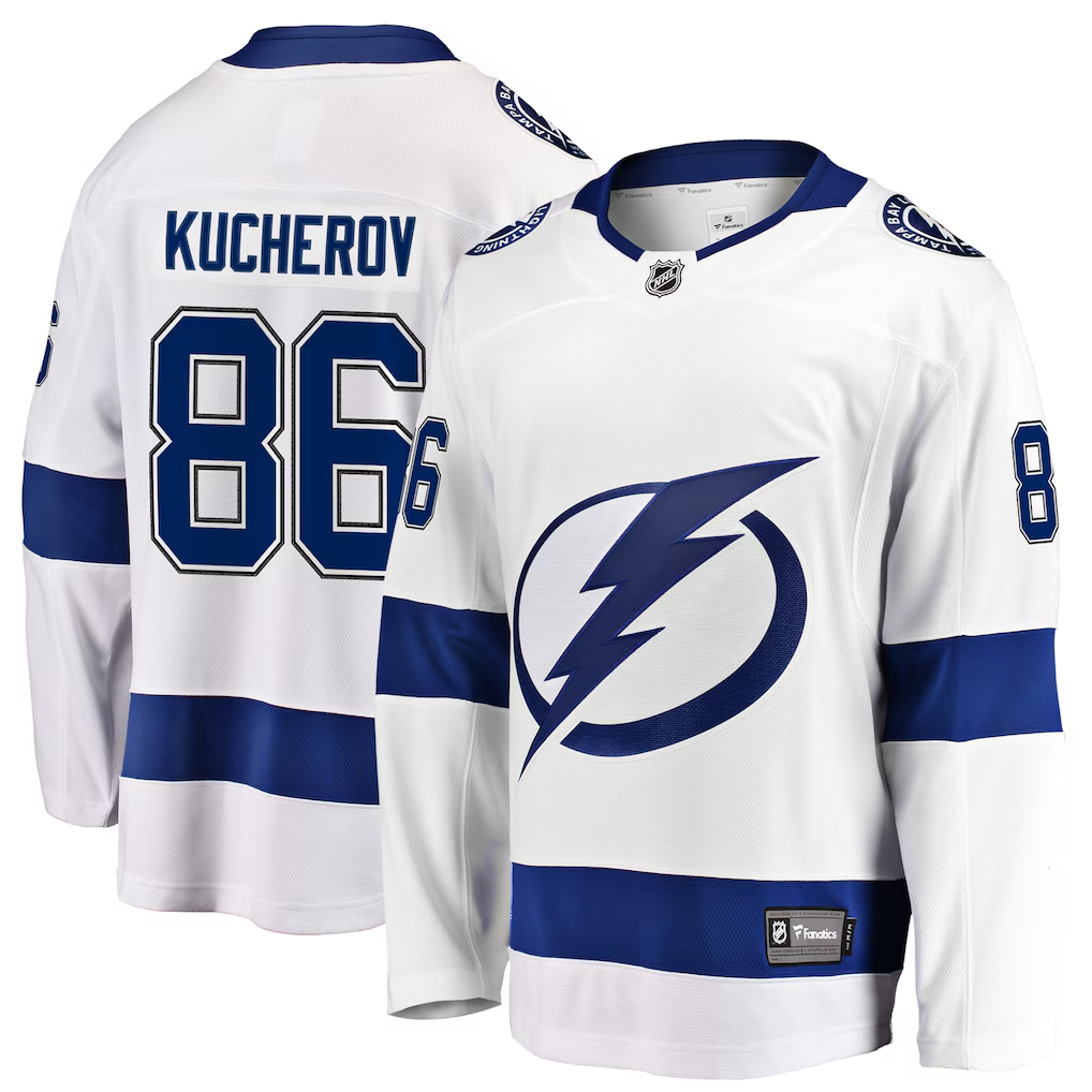 Men's Tampa Bay Lightning Nikita Kucherov #86 Fanatics White Breakaway Jersey