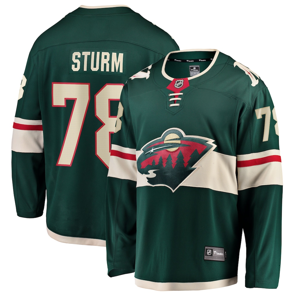 Men's Minnesota Wild Nico Sturm #78 Fanatics Green Home Breakaway Jersey