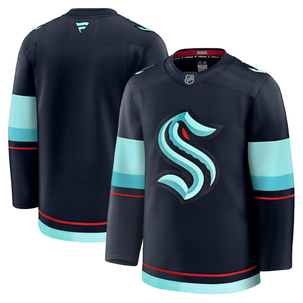 Men's Seattle Kraken Fanatics Deep Sea Blue Home Premium Blank Jersey