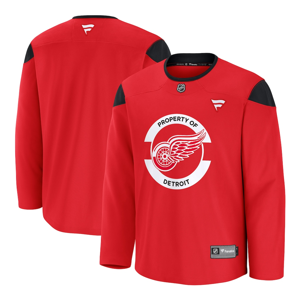 Men's Detroit Red Wings Fanatics Red Practice Blank Jersey