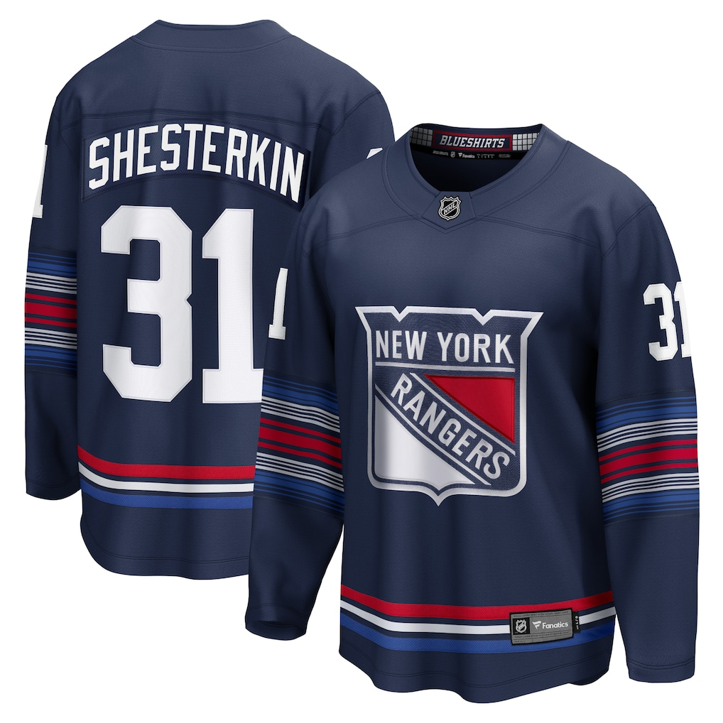 Men's New York Rangers Igor Shesterkin #31 Fanatics Navy Breakaway Jersey