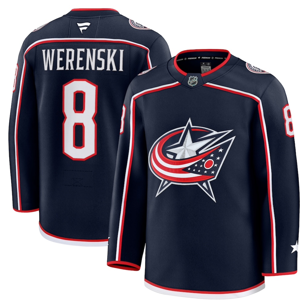 Men's Columbus Blue Jackets Zach Werenski #8 Fanatics Navy Home Premium Jersey
