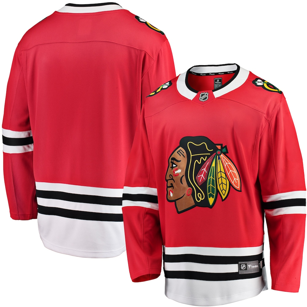 Men's Chicago Blackhawks Fanatics Red Blank Jersey