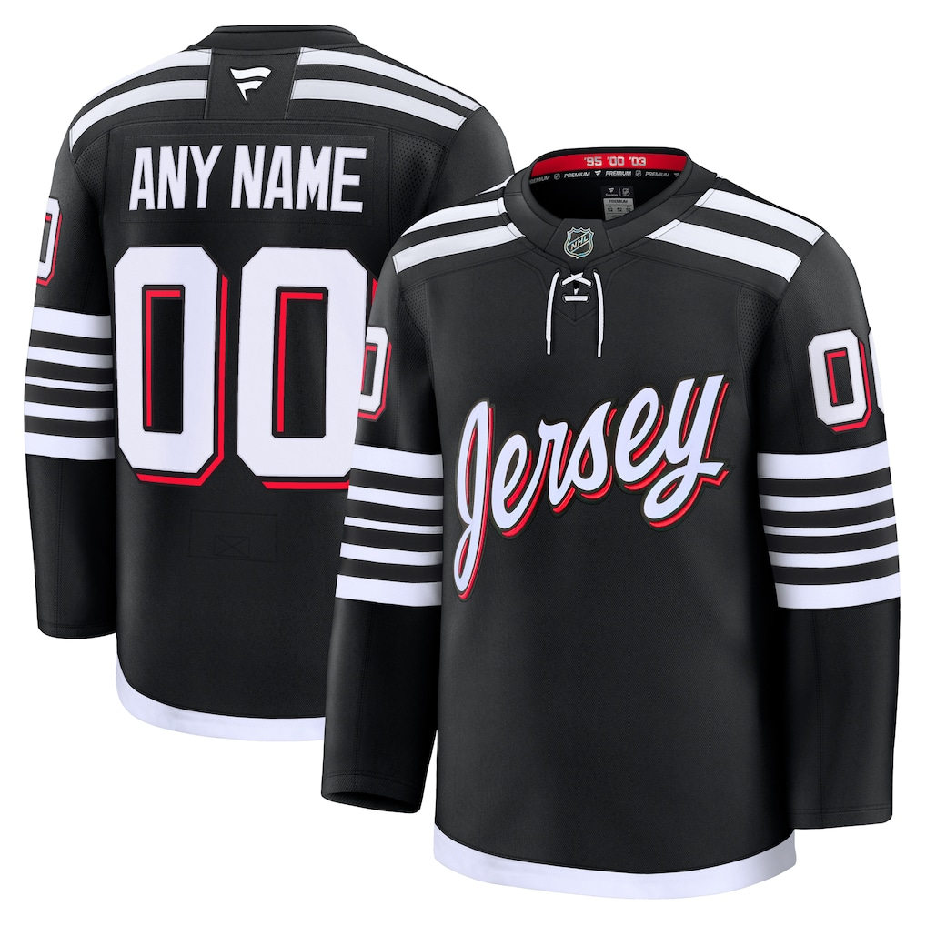 Men's New Jersey Devils Fanatics Black Alternate Premium Custom Jersey