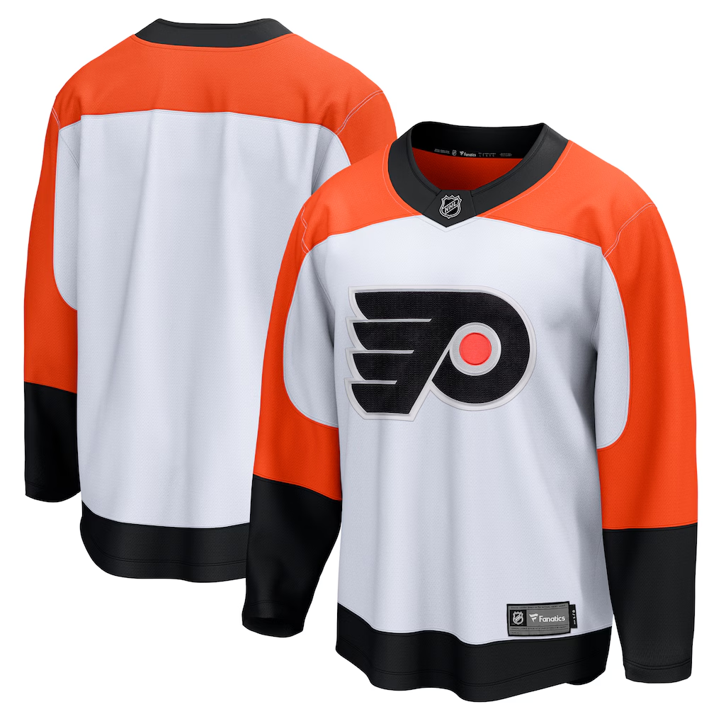 Men's Philadelphia Flyers Fanatics White Away Breakaway Blank Jersey