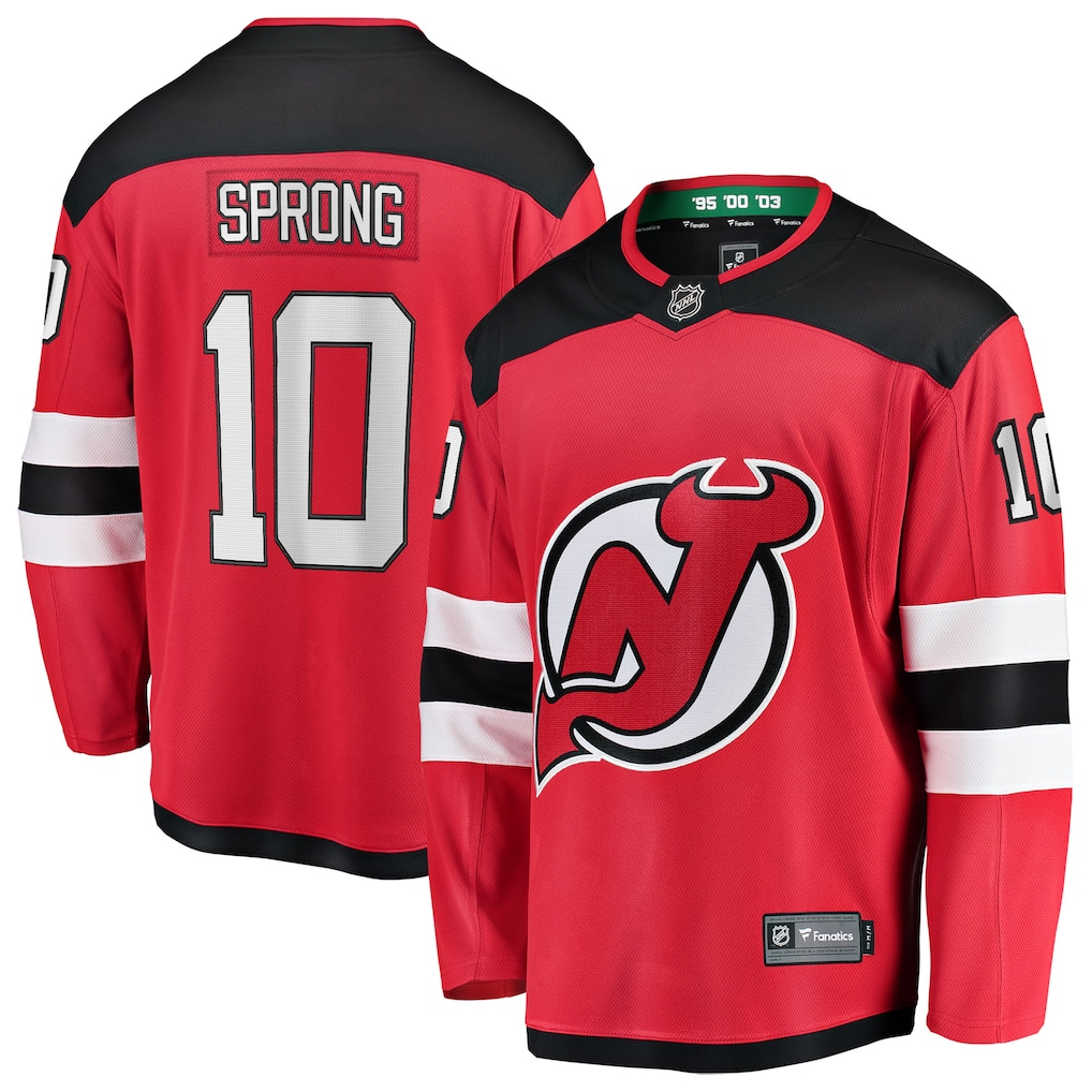 Men's New Jersey Devils Daniel Sprong #10 Fanatics Red Home Breakaway Jersey
