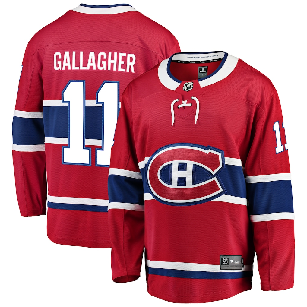 Men's Montreal Canadiens Brendan Gallagher #11 Fanatics Red Breakaway Player Jersey