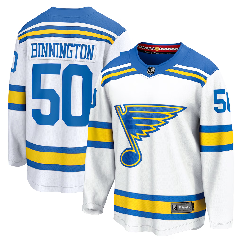 Men's St. Louis Blues Jordan Binnington #50 Fanatics White Player Jersey