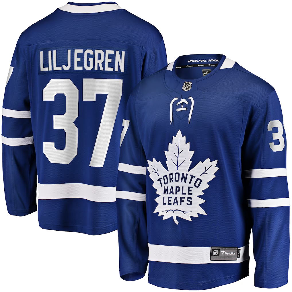 Men's Toronto Maple Leafs Timothy Liljegren #37 Fanatics Blue Home Breakaway Player Jersey