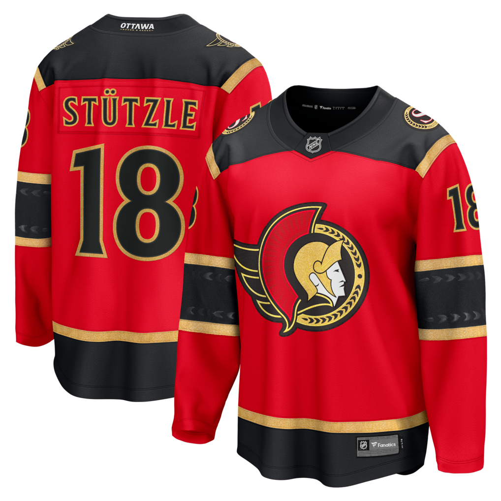 Men's Ottawa Senators Tim Stutzle #18 Fanatics Red Alternate Breakaway Jersey