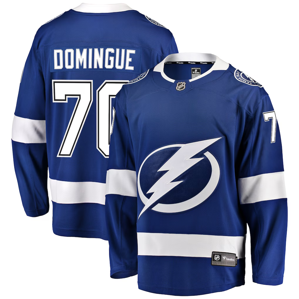 Men's Tampa Bay Lightning Louis Domingue #70 Fanatics Blue Home Breakaway Player Jersey