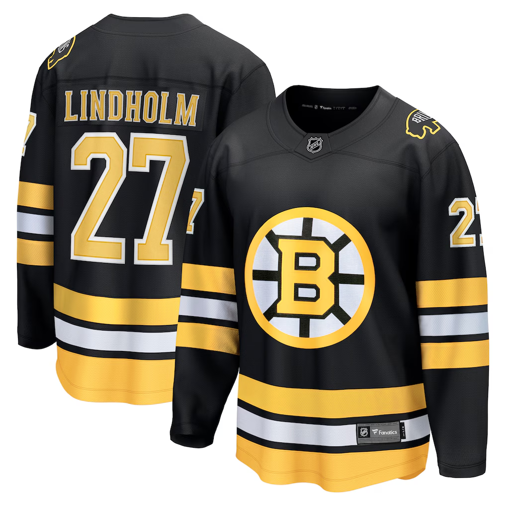 Men's Boston Bruins Hampus Lindholm #27 Fanatics Black Player Jersey