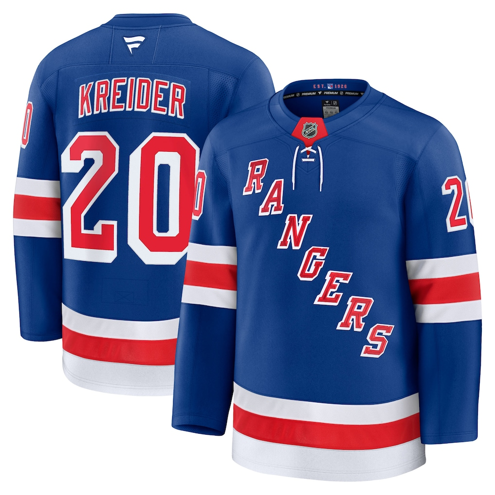 Men's New York Rangers Chris Kreider #20 Fanatics Blue Home Premium Jersey