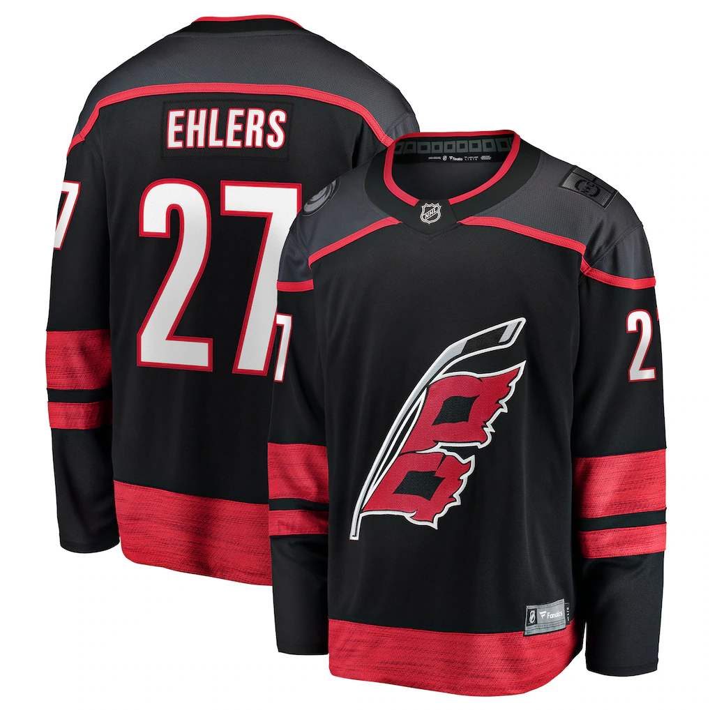 Men's Carolina Hurricanes Ehlers Nikolaj #27 Fanatics Black Player Jersey