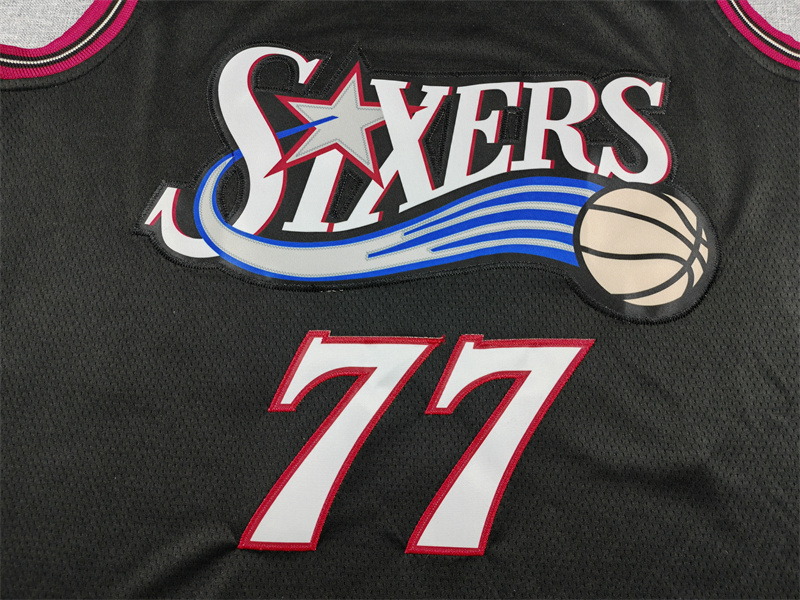 Men's Philadelphia 76ers V. J. Edgecombe #77 Black Swingman Jersey - Classic Edition