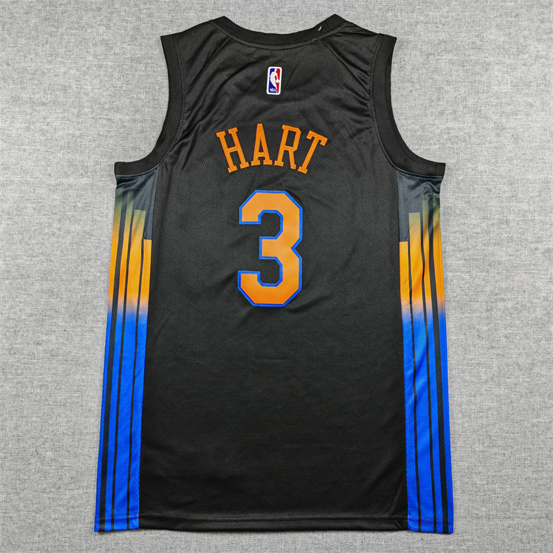 Men's New York Knicks Josh Hart #3 Black Swingman Jersey - Statement Edition