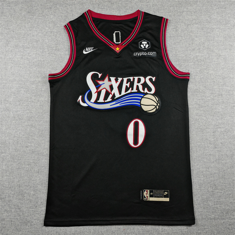 Men's Philadelphia 76ers Tyrese Maxey #0 Black Swingman Jersey - Classic Edition