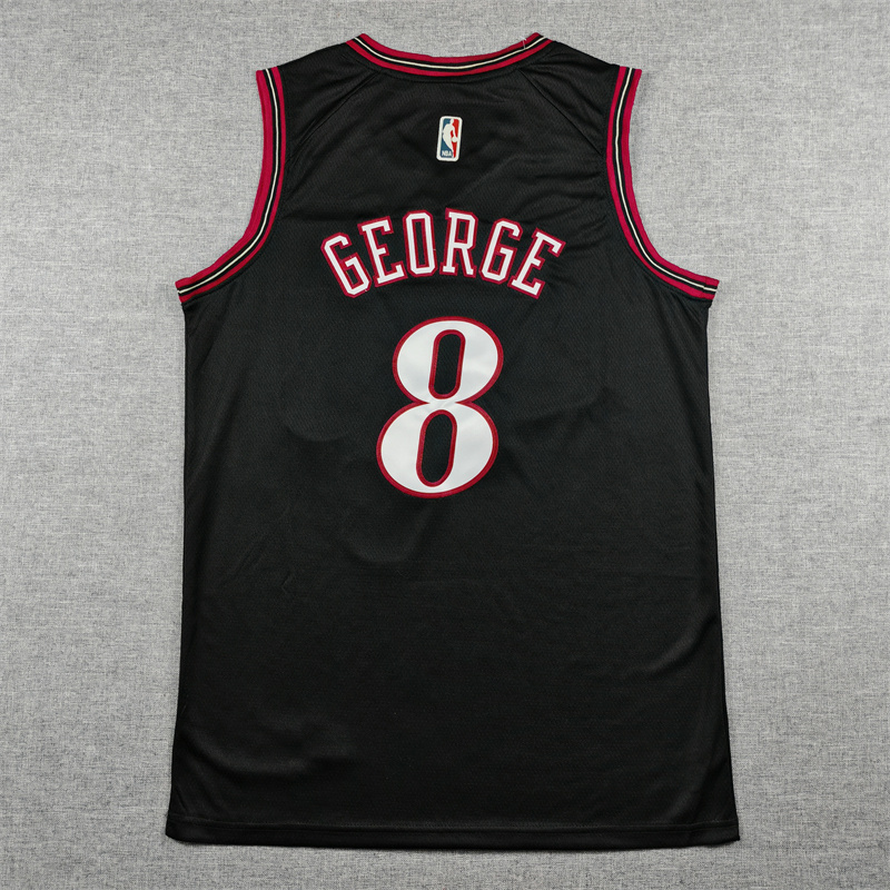 Men's Philadelphia 76ers Paul George #8 Black Swingman Jersey - Classic Edition