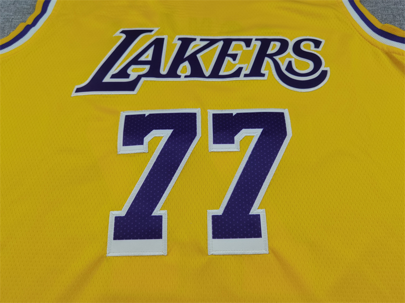 Men's Los Angeles Lakers Luka Doncic #77 Gold Swingman Jersey - Icon Edition