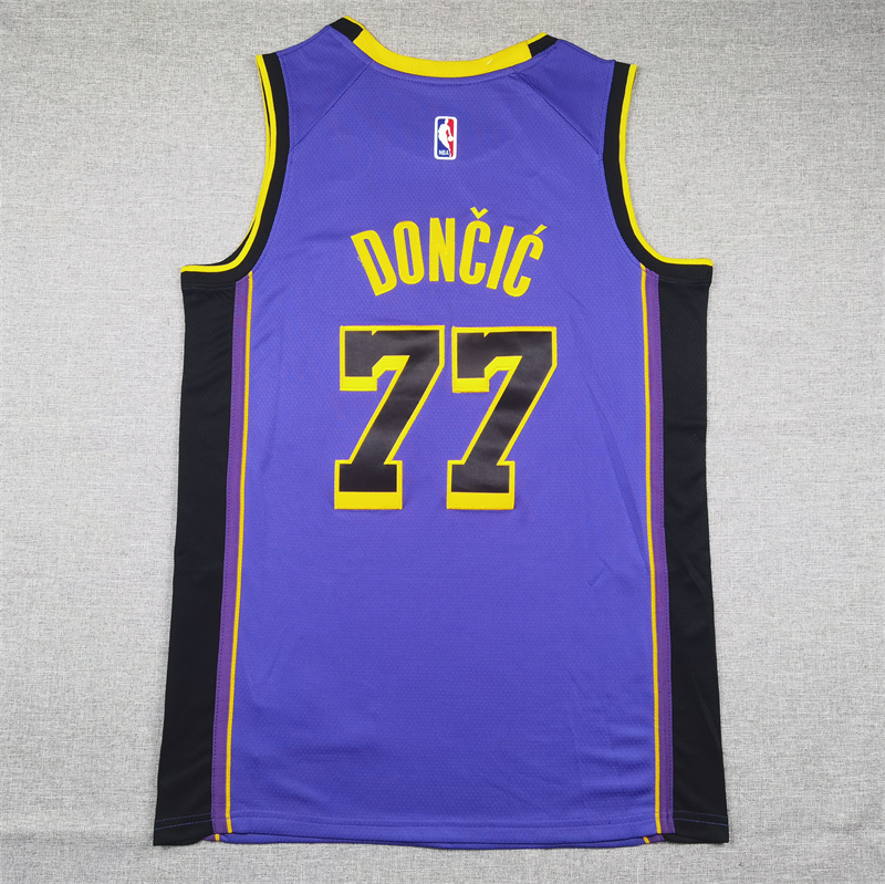 Men's Los Angeles Lakers Luka Doncic #77 Purple Swingman Jersey - Statement Edition