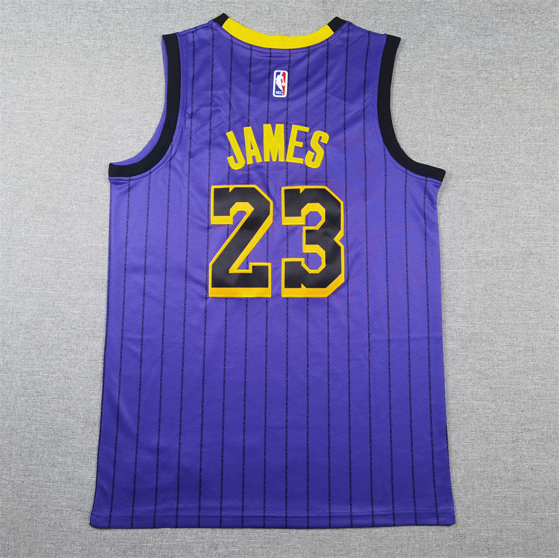 Men's Los Angeles Lakers LeBron James #23 Purple Swingman Jersey - City Edition
