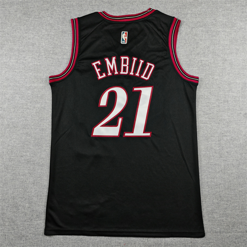 Men's Philadelphia 76ers Joel Embiid #21 Black Swingman Jersey - Classic Edition
