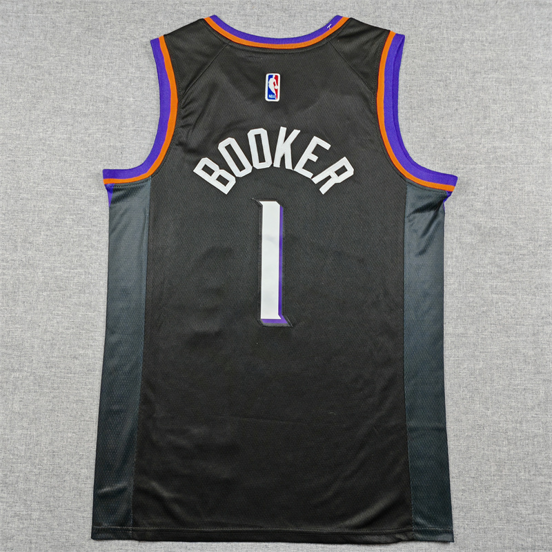 Men's Phoenix Suns Devin Booker #1 Black Swingman Jersey - Statement Edition