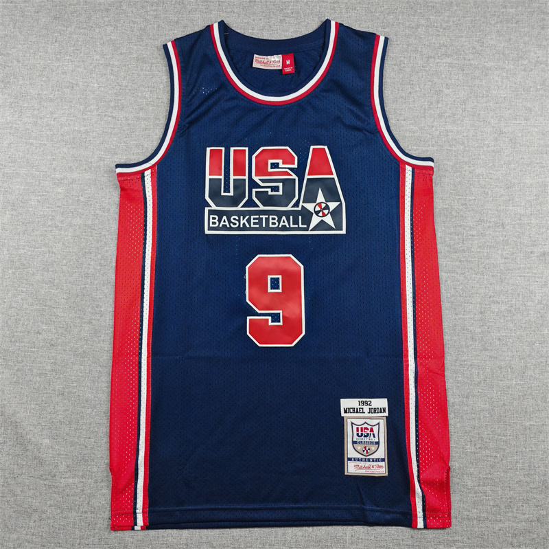 Men's USA Dream Team Michael Jordan #9 Navy Swingman Player Jersey
