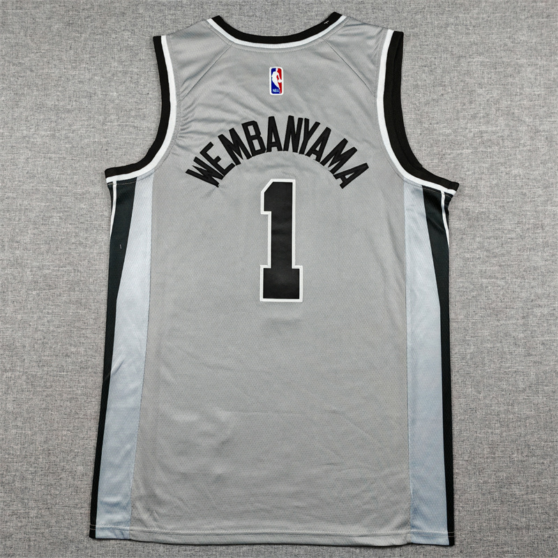Men's San Antonio Spurs Victor Wembanyama #1 Silver Swingman Jersey - Statement Edition