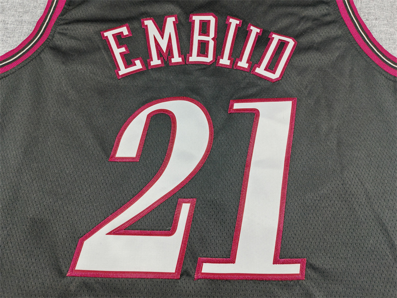 Men's Philadelphia 76ers Joel Embiid #21 Black Swingman Jersey - Classic Edition