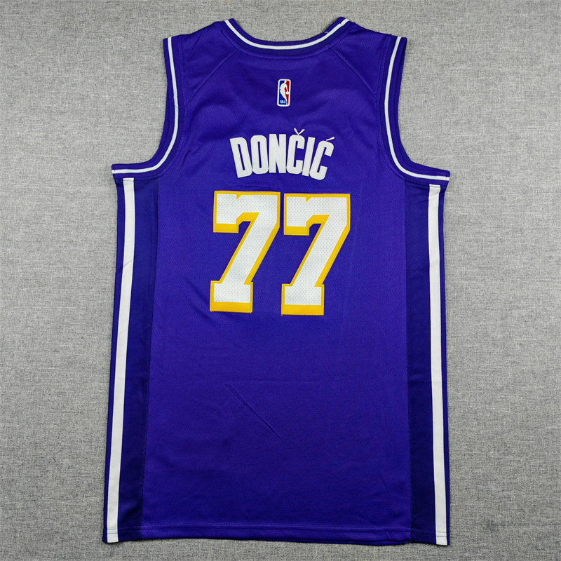 Men's Los Angeles Lakers Luka Doncic #77 Purple Swingman Player Jersey - Statement Edition