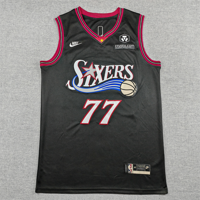 Men's Philadelphia 76ers V. J. Edgecombe #77 Black Swingman Jersey - Classic Edition