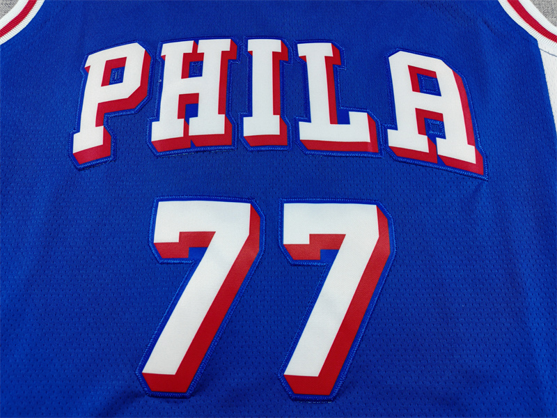 Men's Philadelphia 76ers V. J. Edgecombe #77 Royal Swingman Jersey - Icon Edition
