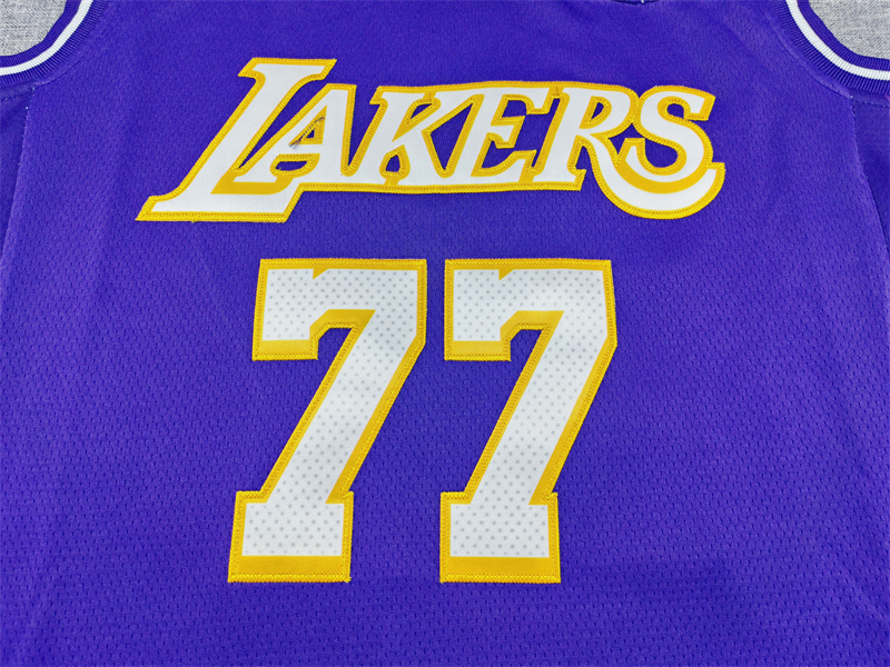 Men's Los Angeles Lakers Luka Doncic #77 Purple Swingman Player Jersey - Statement Edition