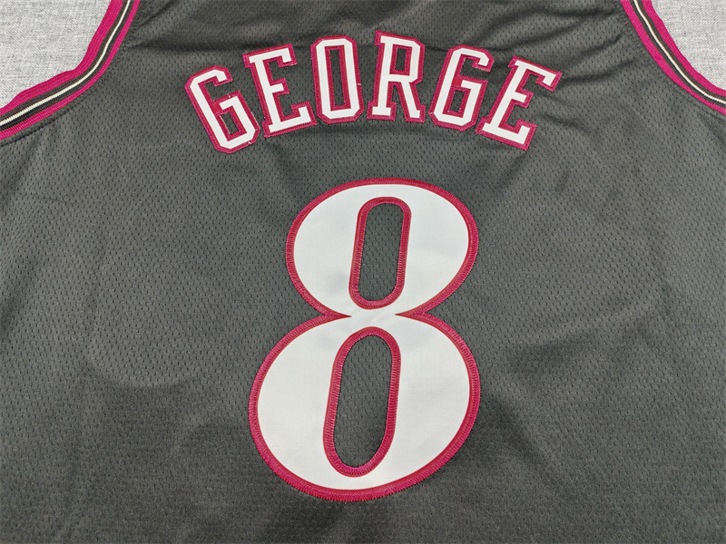 Men's Philadelphia 76ers Paul George #8 Black Swingman Jersey - Classic Edition